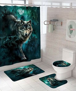 Wolf Print Shower Curtain for Bathroom Cover for a Bold and Wild Bathroom Decor