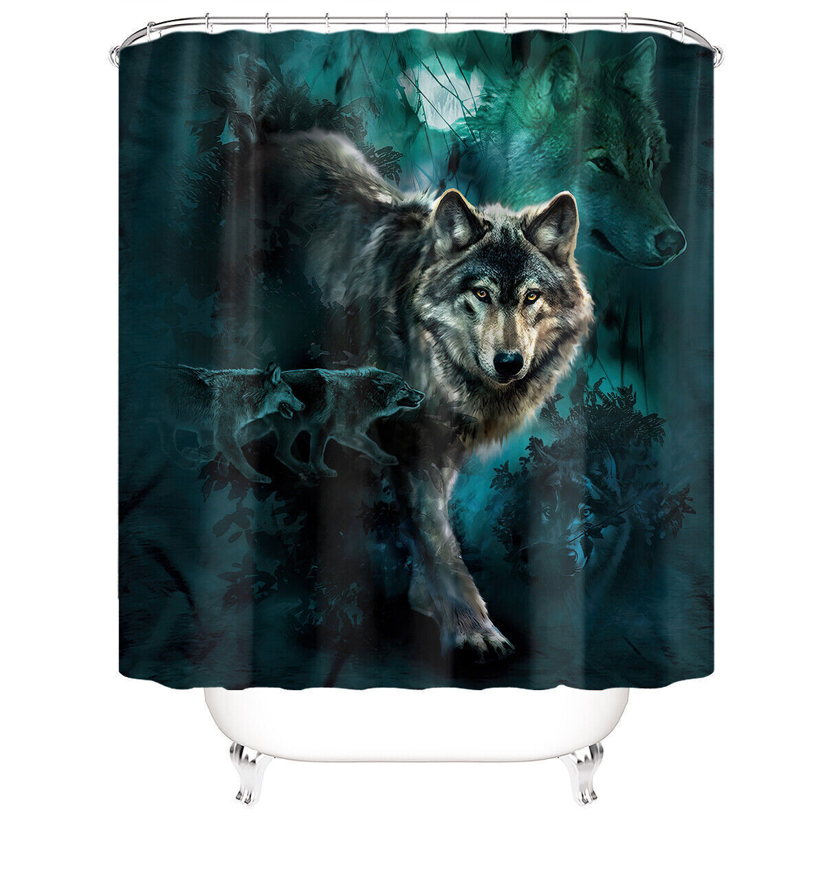 Wolf Print Shower Curtain for Bathroom Cover for a Bold and Wild Bathroom Decor