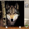 Wolf Print Waterproof Bathroom Shower Curtain