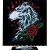 Wolf Rose, Waterproof Shower Curtain Bathroom Curtain - Rose Wolf Waterproof Bathroom Accessory