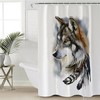 Wolf Shower Curtain, Animal, Bathroom, Waterproof - Natures Guardian Wolf Print Bathroom Accessory