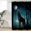 Wolf Shower Curtain, Animal Shower Curtain, Bathroom, Waterproof - Face of the Wolf Waterproof Bathroom Accessory