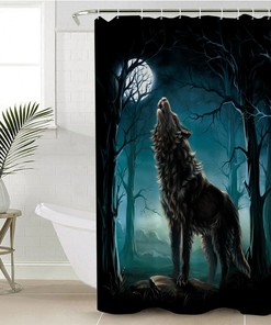 Wolf Shower Curtain, Animal Shower Curtain, Bathroom, Waterproof - Face of the Wolf Waterproof Bathroom Accessory