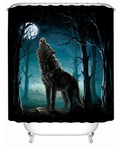 Wolf Shower Curtain, Animal Shower Curtain, Bathroom, Waterproof - Face of the Wolf Waterproof Bathroom Accessory