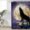 Wolf Shower Curtain, Animal Shower Curtain, Bathroom, Waterproof - Wild Wolf Print Waterproof Bathroom Accessory