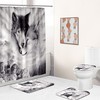 Wolf Shower Curtain Bathroom - Dark Wolf Dcor