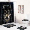 Wolf Shower Curtain Bathroom - Ferocious Full Moon Wolf Print Bathroom Dcor 