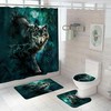 Wolf Shower Curtain Bathroom - Ferocious Wolf Print Bathroom Dcor 
