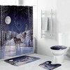 Wolf Shower Curtain Bathroom - Gray Wolf Print Bathroom Accessory
