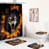 Wolf Shower Curtain Bathroom - Predatory Wolf Print Bathroom Dcor 