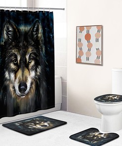 Wolf Shower Curtain Bathroom - Wild Wolf Bathroom Accessory