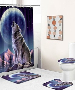 Wolf Shower Curtain Bathroom - Wild and Free Bathroom Accessory 