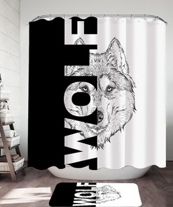 Wolf Shower Curtain - Gray Wolf Bathroom Accessories