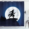 Wolf Shower Curtain Halloween Theme Design Print for Bathroom - Spooky Wolf Print Bathroom Accessory