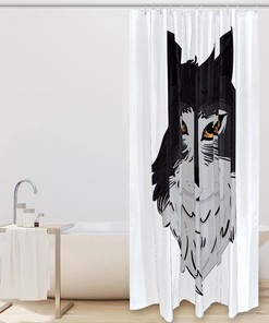 Wolf Shower Curtain - Sleek Canine Bathroom Accessory
