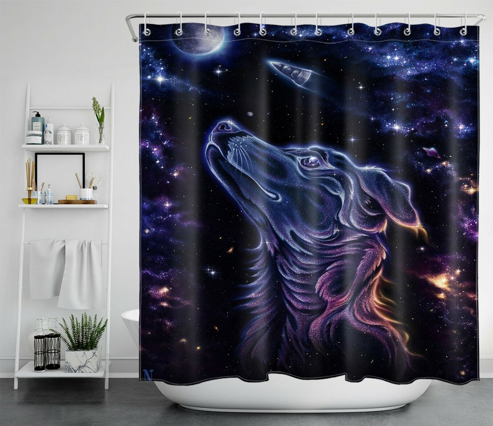 Wolf Shower Curtain - Wildlife Bathroom Decor - Image 2