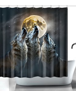 Wolf Shower Curtain With Nature Print For Animal Lovers