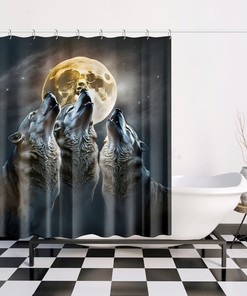 Wolf Shower Curtain With Nature Print For Animal Lovers