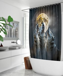 Wolf Shower Curtain With Nature Print For Animal Lovers