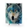 Wolf Shower Curtain, Wolf Shower Curtain, Dog Shower Curtain, Turquoise Shower Curtain, Wolf Bath Décor