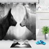 Wolf Silhouette Shower Curtain With Quotes