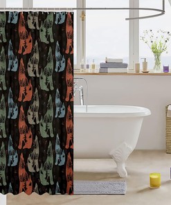 Wolf Silhouettes Kids Shower Curtain,Wild Animals Hunting Bathroom Curtains for Girls Boys Adults Curtains