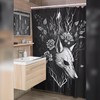 Wolf Skull Deadly Nightshade Goth Shower curtain Witchcraft Witchy Bathroom Decor - Occult - Gothic Bath Décor