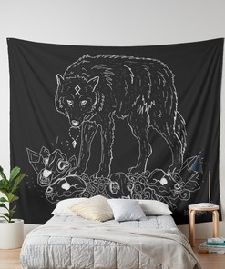 Wolf Tapestry and Wall Hanging for Witchy and Unique Home Decor