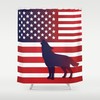 Wolf USA Flag Shower Curtain USA flag curtain Flag art Military Shower Curtain Wolf curtain Independence day curtain