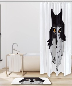Wolf, Waterproof Shower Curtain Bathroom Curtain - Water-Durable Wolf Print Bathroom Accessory