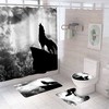 Wolf Waterproof Shower Curtain Bathroom - Robust Wolf Print Bathroom Accessory 