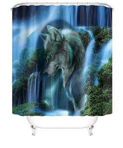 Wolf Waterproof Shower Curtain Bathroom - Water-Resistant Wolf Print Bathroom Accessory