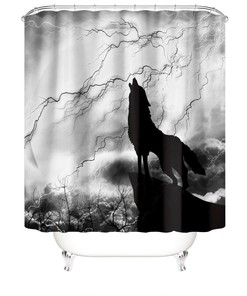 Wolf Waterproof Shower Curtain Bathroom - Waterproof Wolf Print Bathroom Dcor