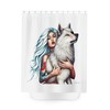 Wolf Woman Fantasy Art Shower CurtainBathroom Decor Gift Set with Housewarming Message