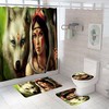 Wolf Woman Shower CurtainWildlife Fantasy Art Bathroom Accessories