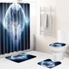 Wolf and Moon Wildlife Shower Curtain with Bath Mat