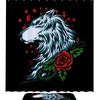 Wolf and Rose Shower Curtain with Animal Print for Bathroom Decor 