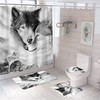 Wolves Bathroom, Wolf in The Forest Shower Curtain, Wolves Cloud Bathroom with Fabric Shower curtain