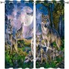 Wolves In The Forest At Night Blackout Window Curtain