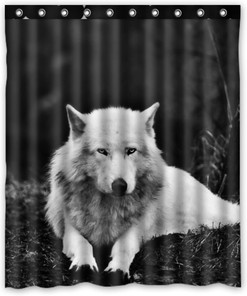 Wolves White Wolf Animals Waterproof Bathroom Shower Curtain for Wildlife Enthusiasts
