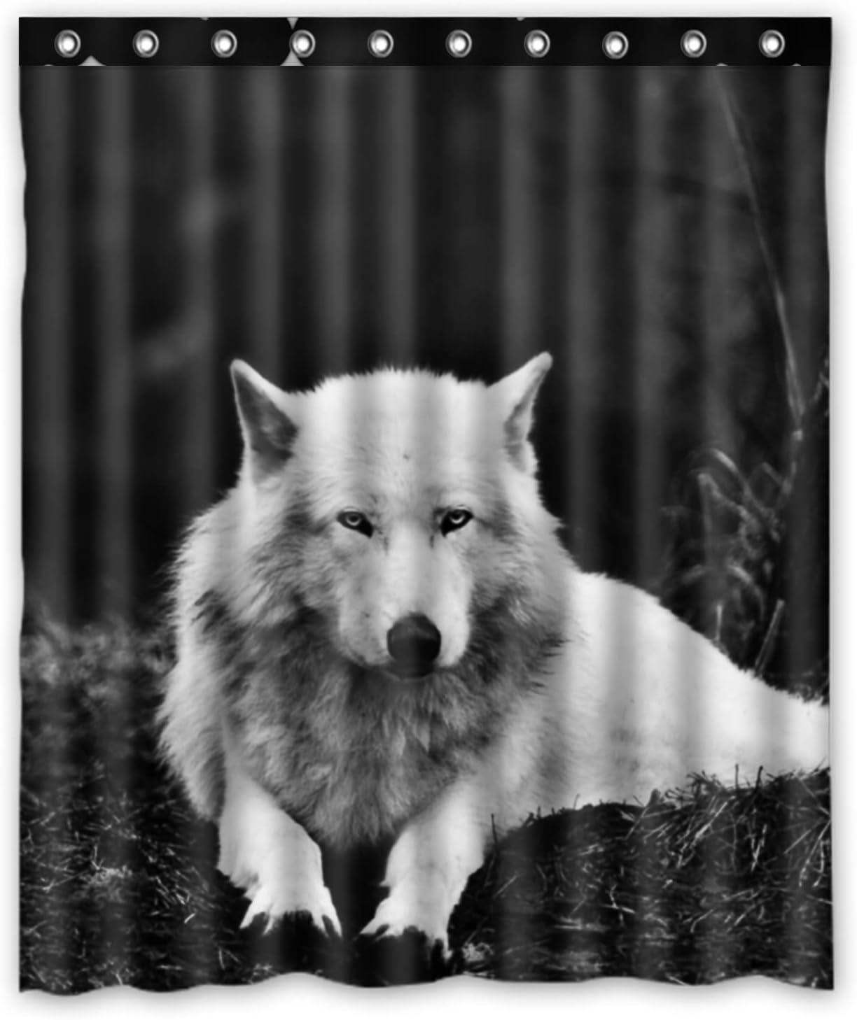 Wolves White Wolf Animals Waterproof Bathroom Shower Curtain for Wildlife Enthusiasts