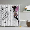 Woman Butterfly Shower Curtain, Nature Lovers, Cartoon Design, Cute Decor,  Art Style, Home Decoration, Modern Bathroom
