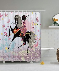 Woman Butterfly, Worse Shower Curtain, Nature Lovers, Cartoon Design, Cute Decor,  Art Style, Home Decoration