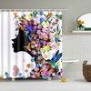 Woman Shower Curtain, Nature Lovers, Butterfly Design, Flower Cute Decor,  Art Style, Home Decoration