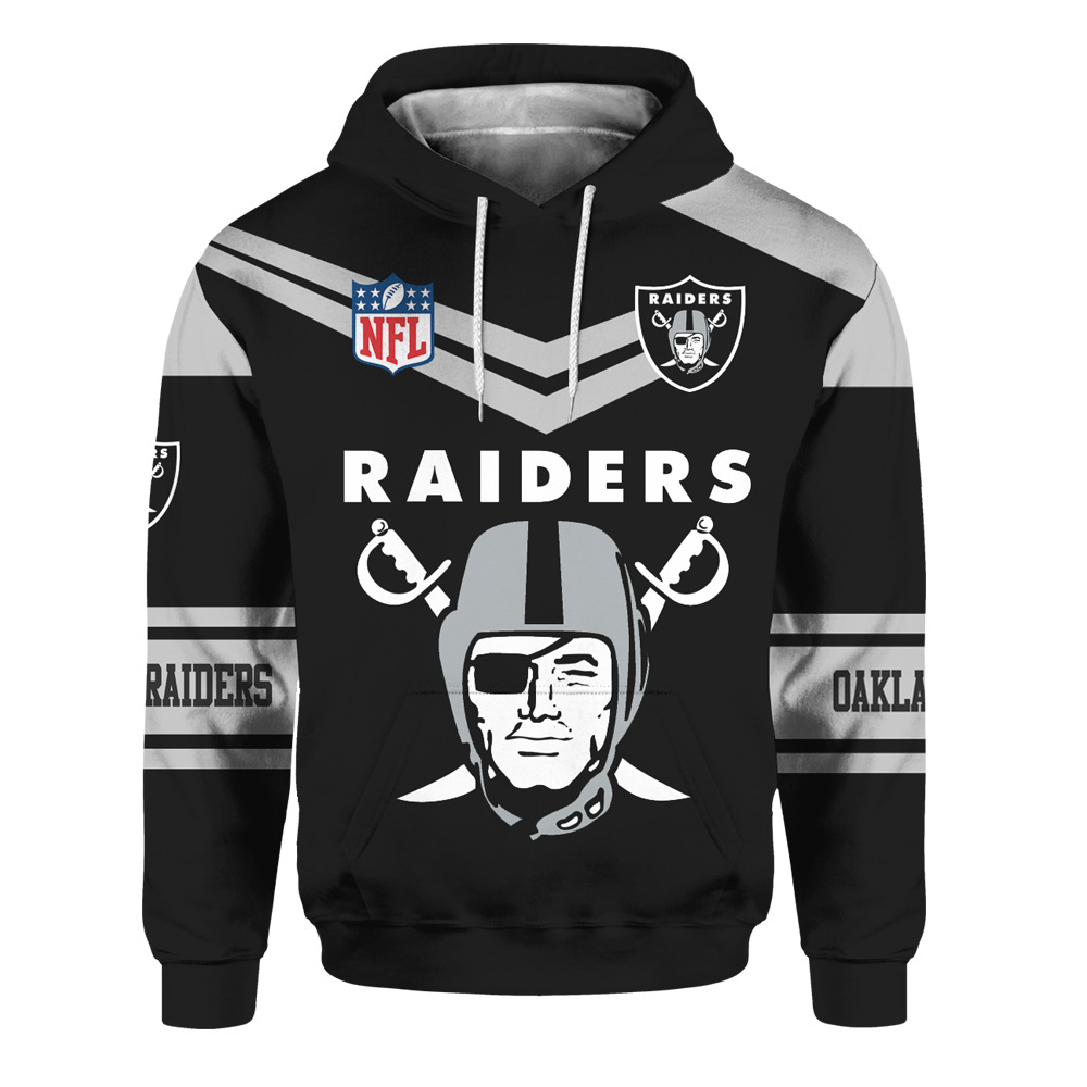 Women'S Cute All Over Print Las Vegas Raiders Long Sleeve Zip Hoodie For Fans