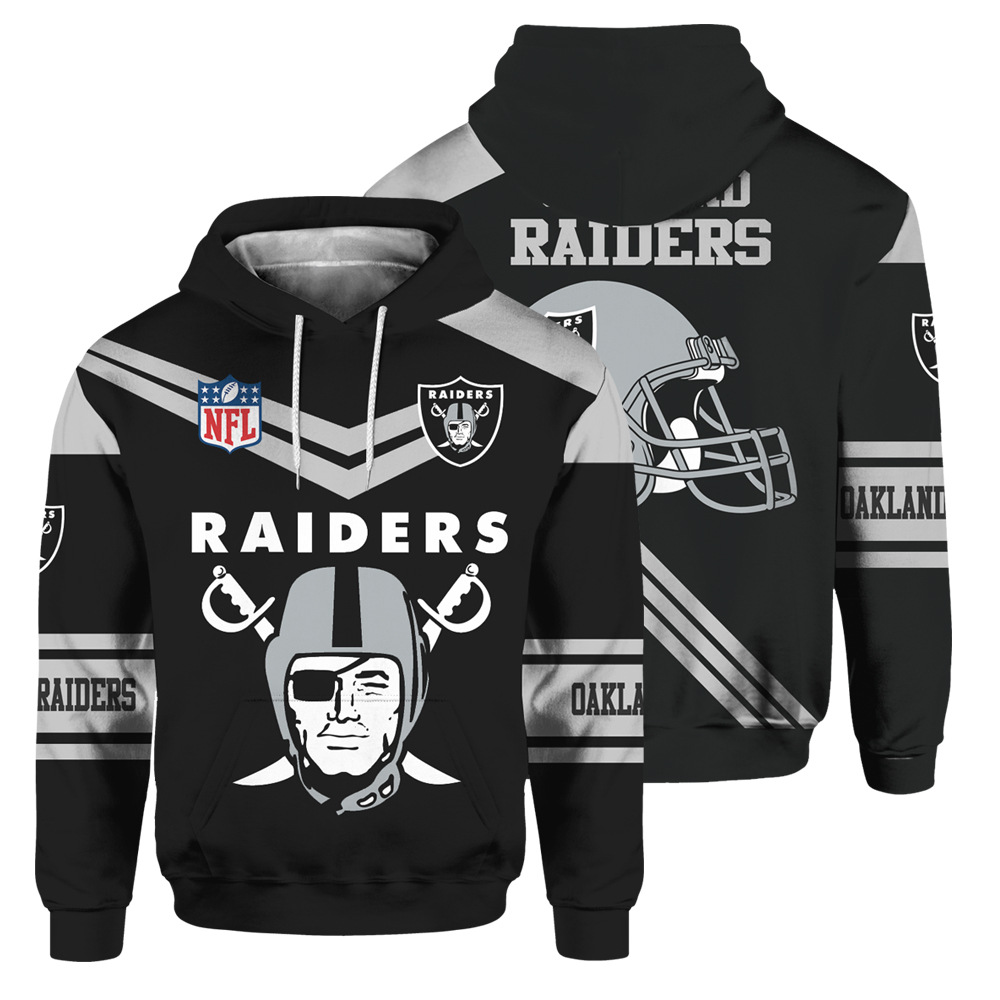 Women'S Cute All Over Print Las Vegas Raiders Long Sleeve Zip Hoodie For Fans