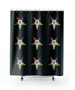 Women'S Shower Curtain Featuring The Order Of The Eastern Star Emblem Oes