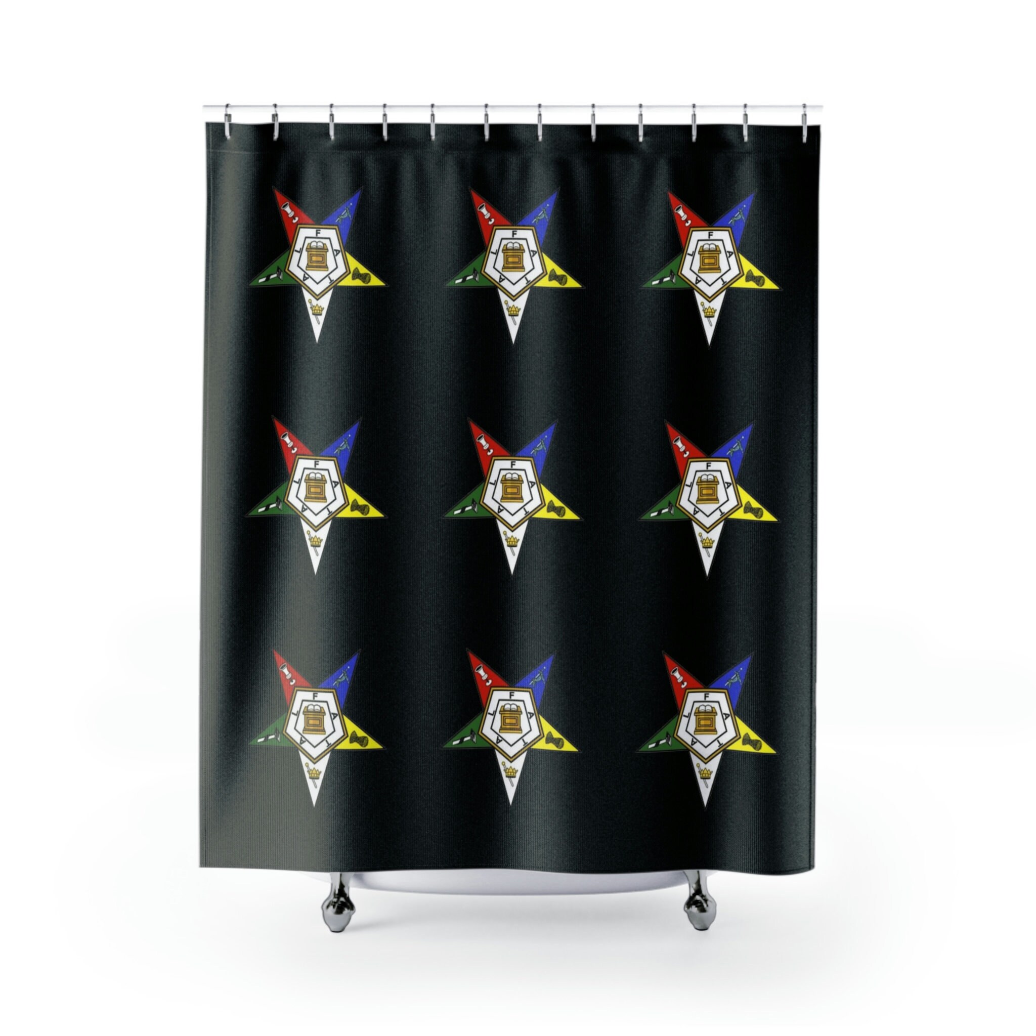 Women'S Shower Curtain Featuring The Order Of The Eastern Star Emblem Oes