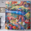 Wonderland Shower Curtain Alice White Rabbit Mr Psychedelic Fairyland Style Print 