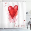 Wood Board Heart Print Love Shower Curtain with Bathroom Fabric and Waterproof Design, Personalized Curtain Set 